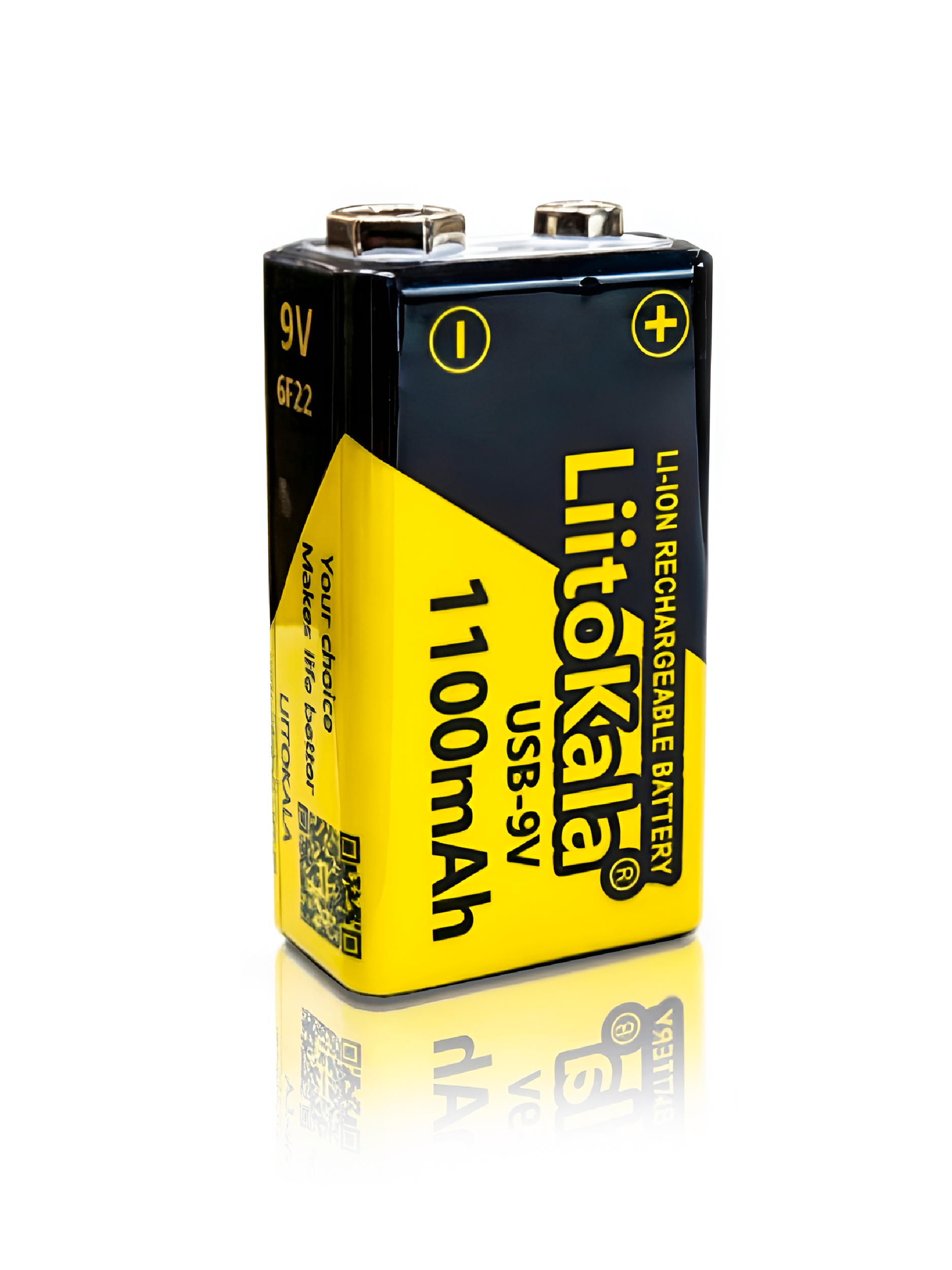 Набор LiitoKala USB-9V (4 аккумулятора 9V + кабель Type-C), перезаряжаемые батарейки Крона