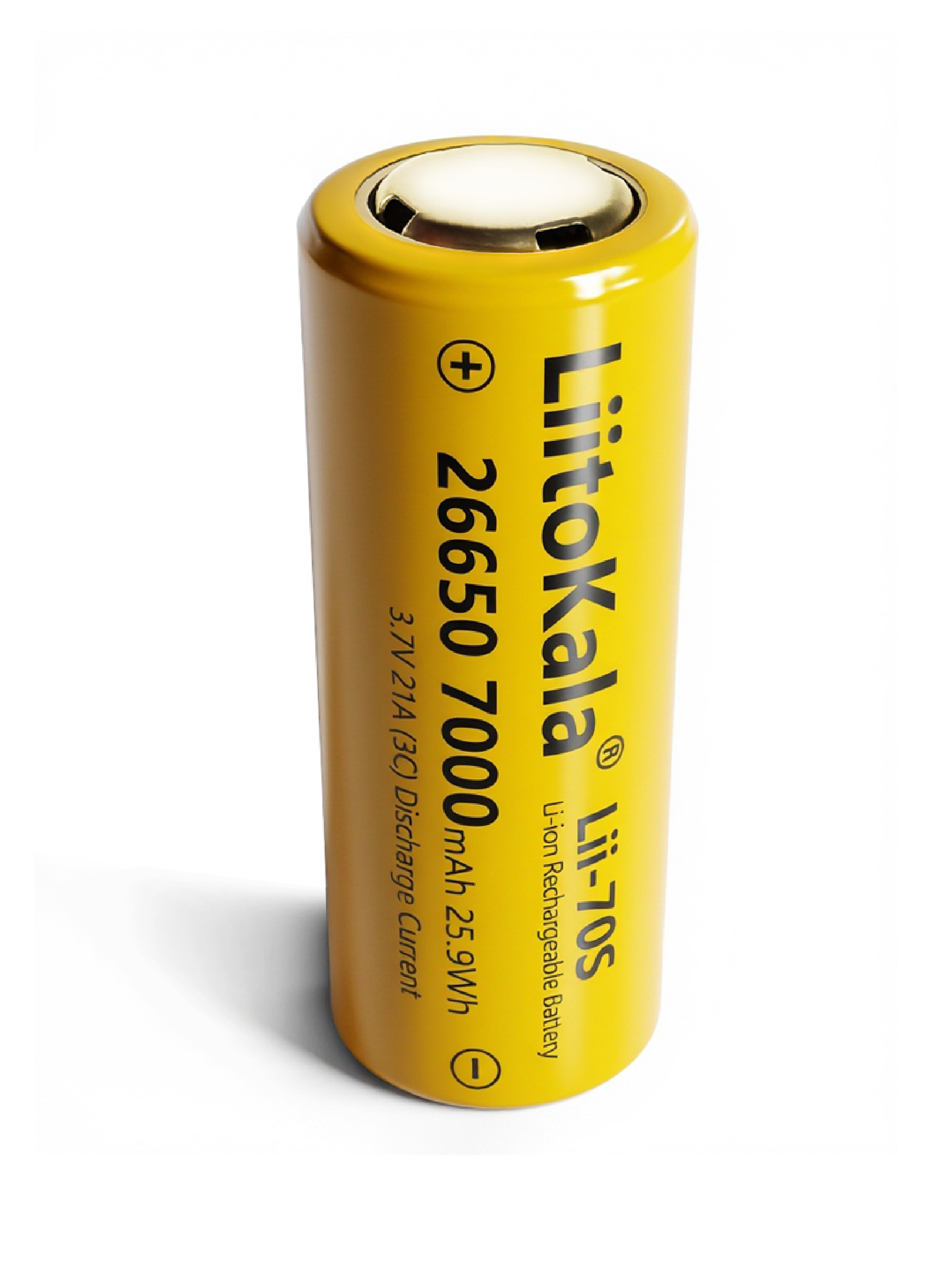 Аккумулятор 26650 LiitoKala Lii-70S Li-ion, 3.7v, 7000 mAh, выпуклый плюс