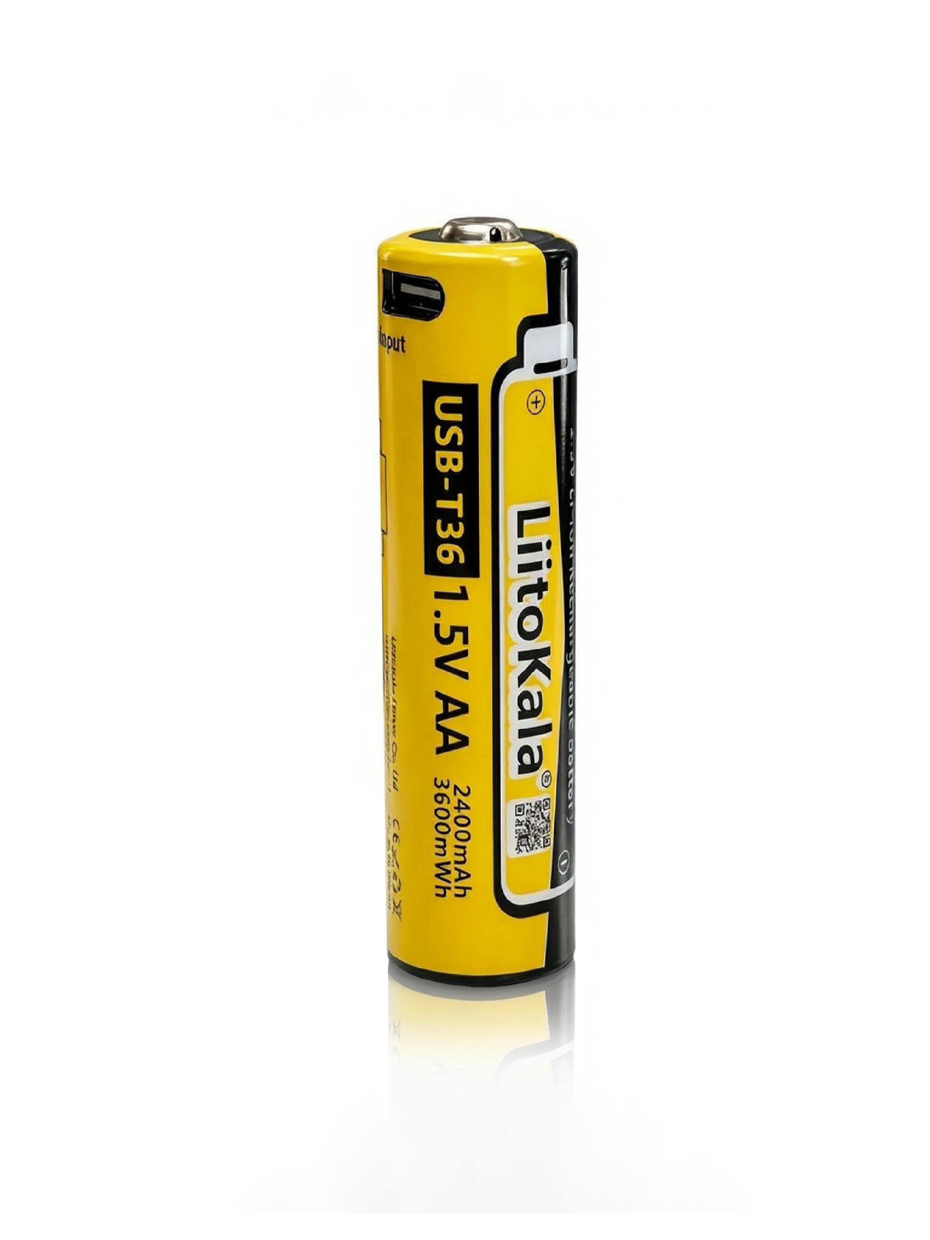 Аккумулятор AA Li-Ion LiitoKala USB-T36 2400mAh 1.5В, выпуклый плюс