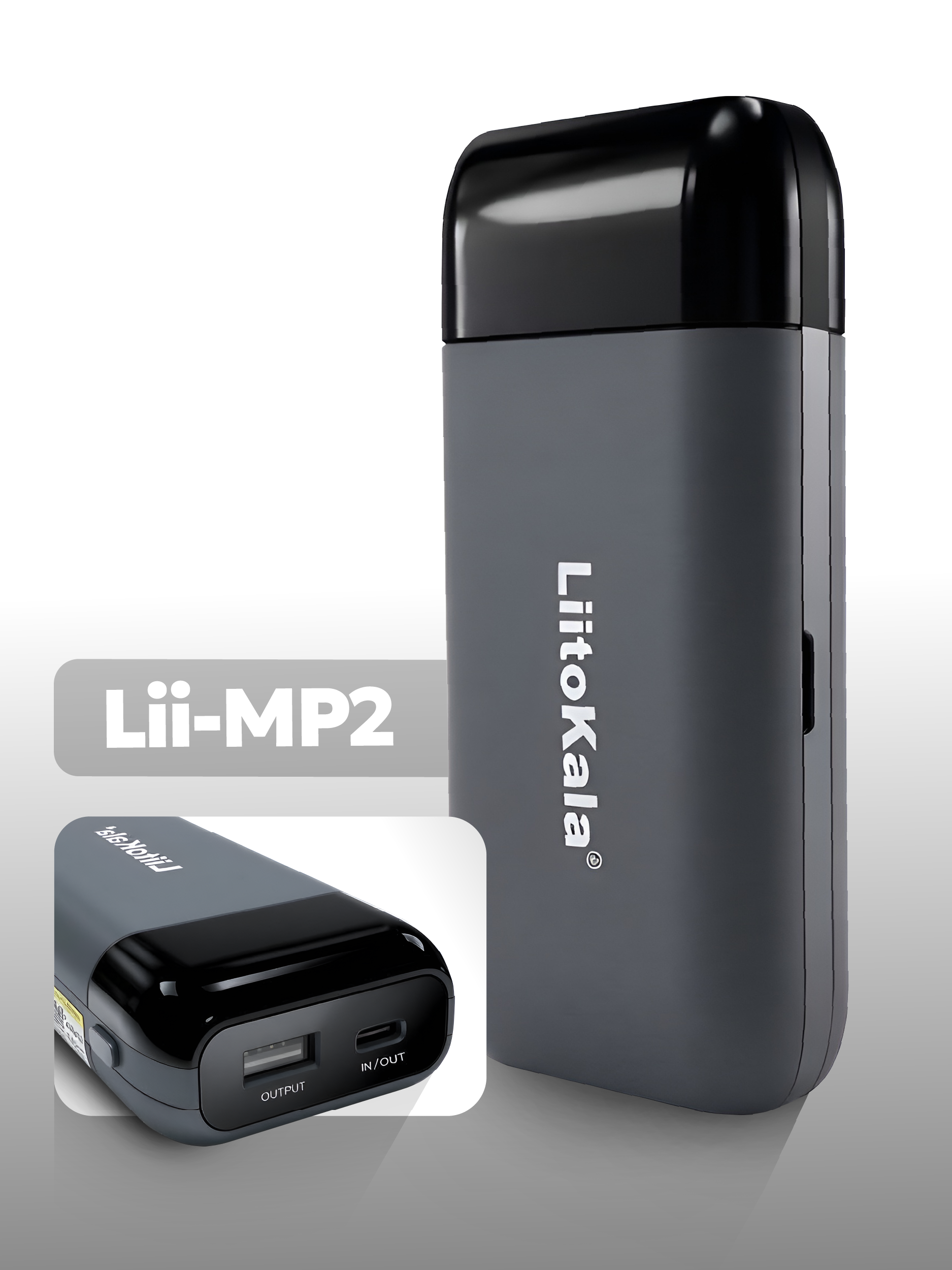Power Bank и зарядное устройство 2 в 1 Lii-MP2 для Li-Ion аккумуляторов, серый