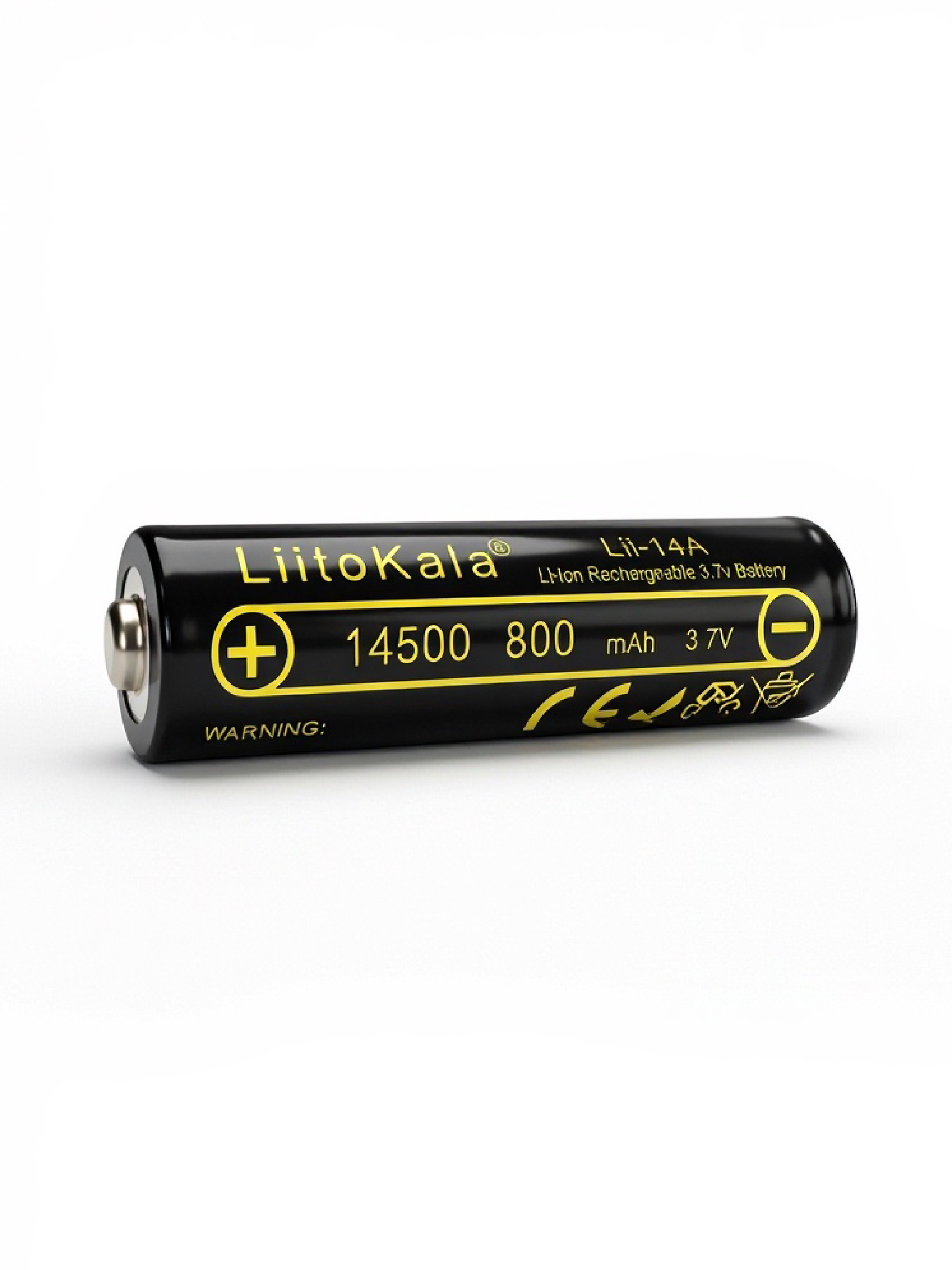 Аккумулятор 14500 3.7v Li-Ion LiitoKala Lii-14A 3.7В, 800mAh, выпуклый плюс, без защиты