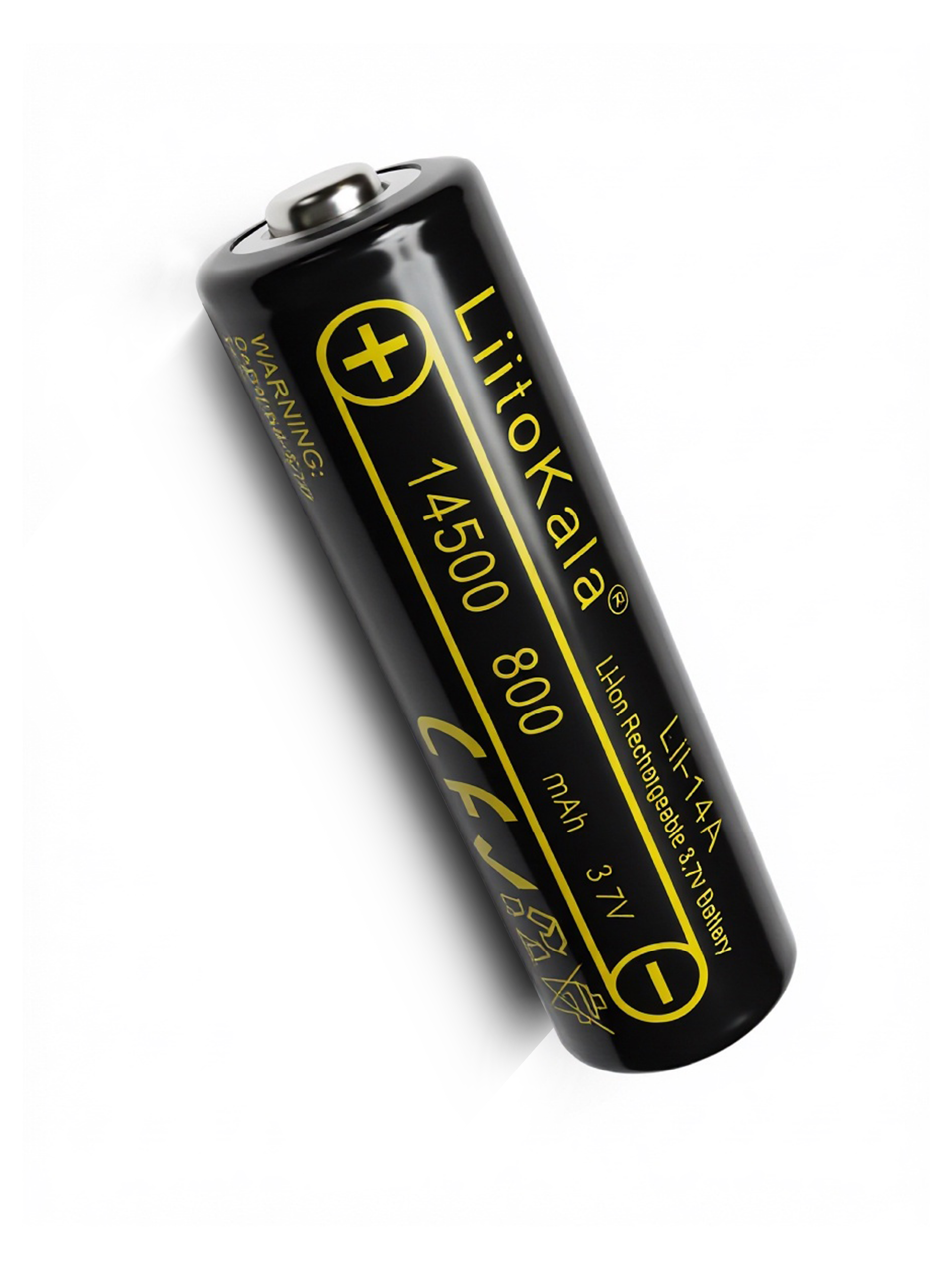 Аккумулятор 14500 3.7v Li-Ion LiitoKala Lii-14A 3.7В, 800mAh, выпуклый плюс, без защиты