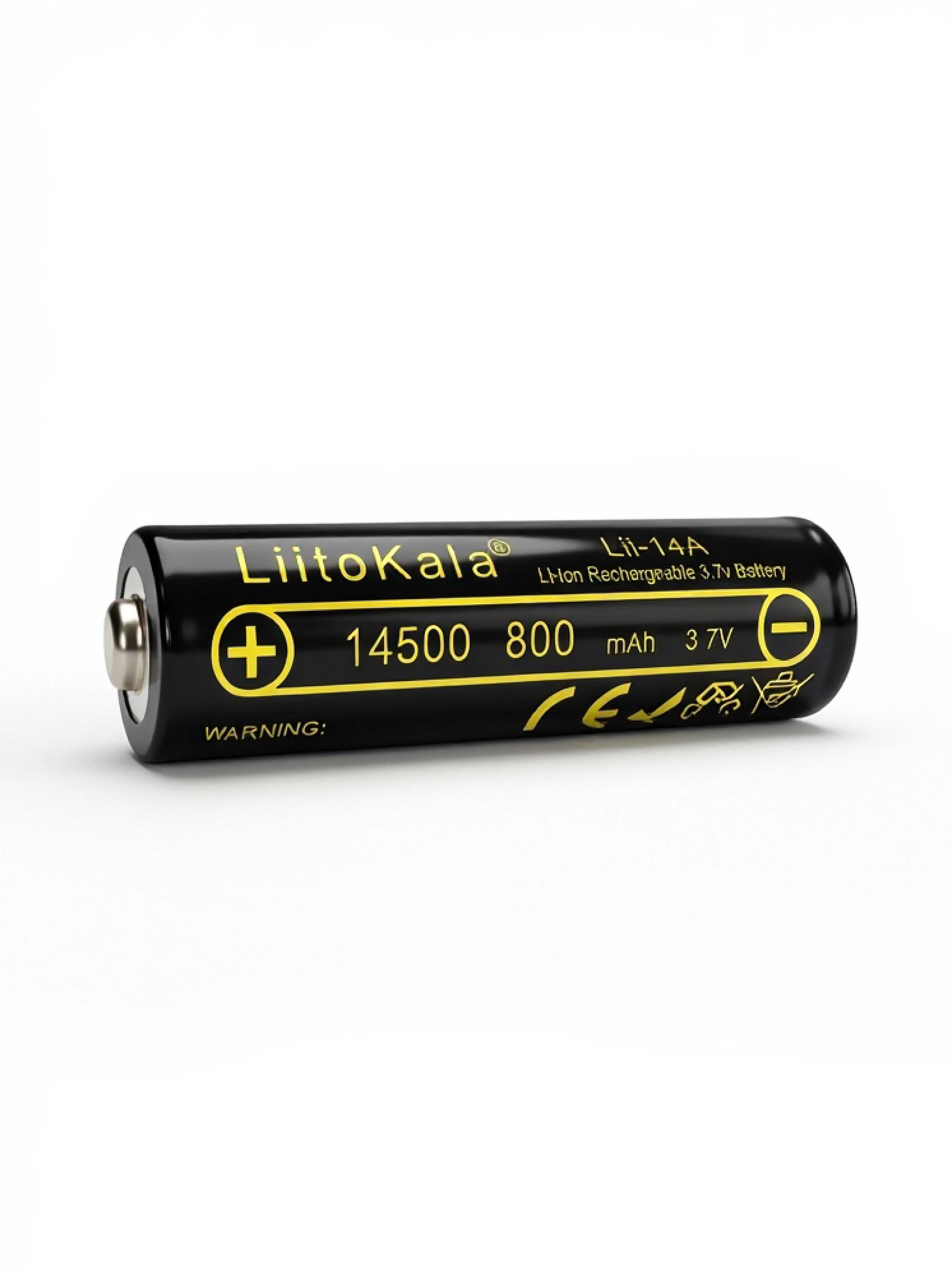 Аккумулятор 14500 3.7v Li-Ion LiitoKala Lii-14A 3.7В, 800mAh, выпуклый плюс, без защиты
