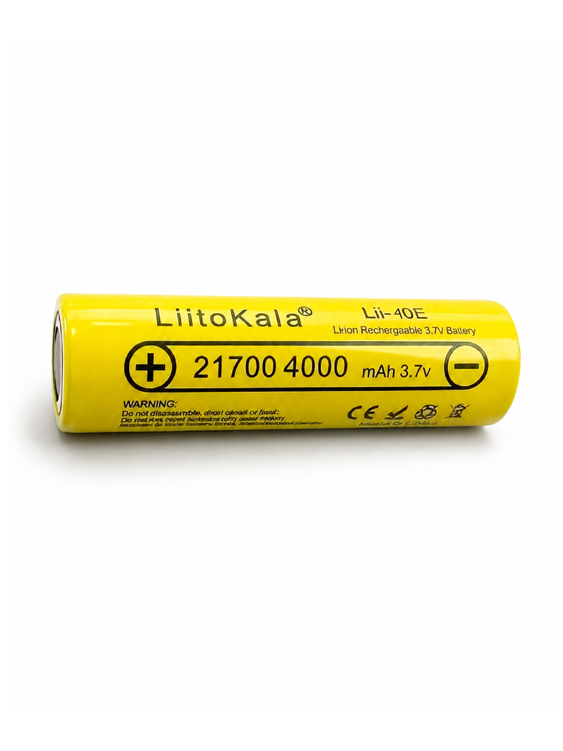 Аккумулятор 21700 Li-Ion LiitoKala Lii-40A, 4000 mAh плоский плюс
