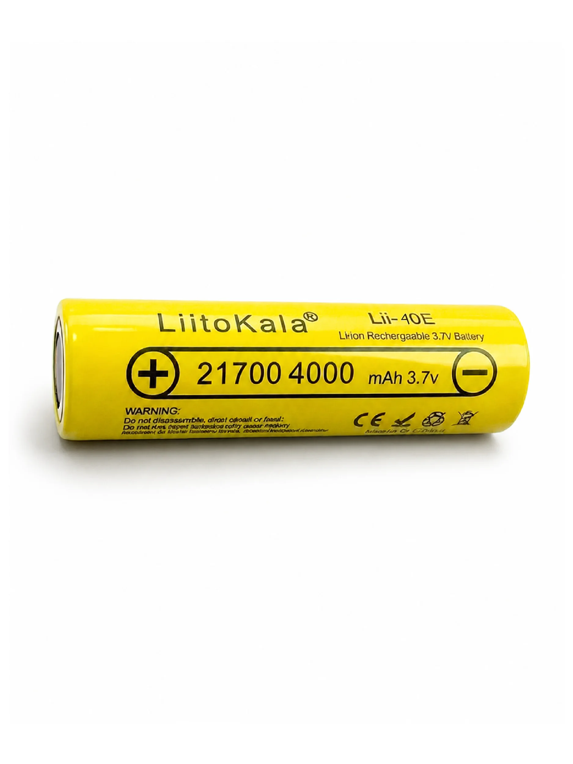 Аккумулятор 21700 Li-Ion LiitoKala Lii-40A, 4000 mAh плоский плюс