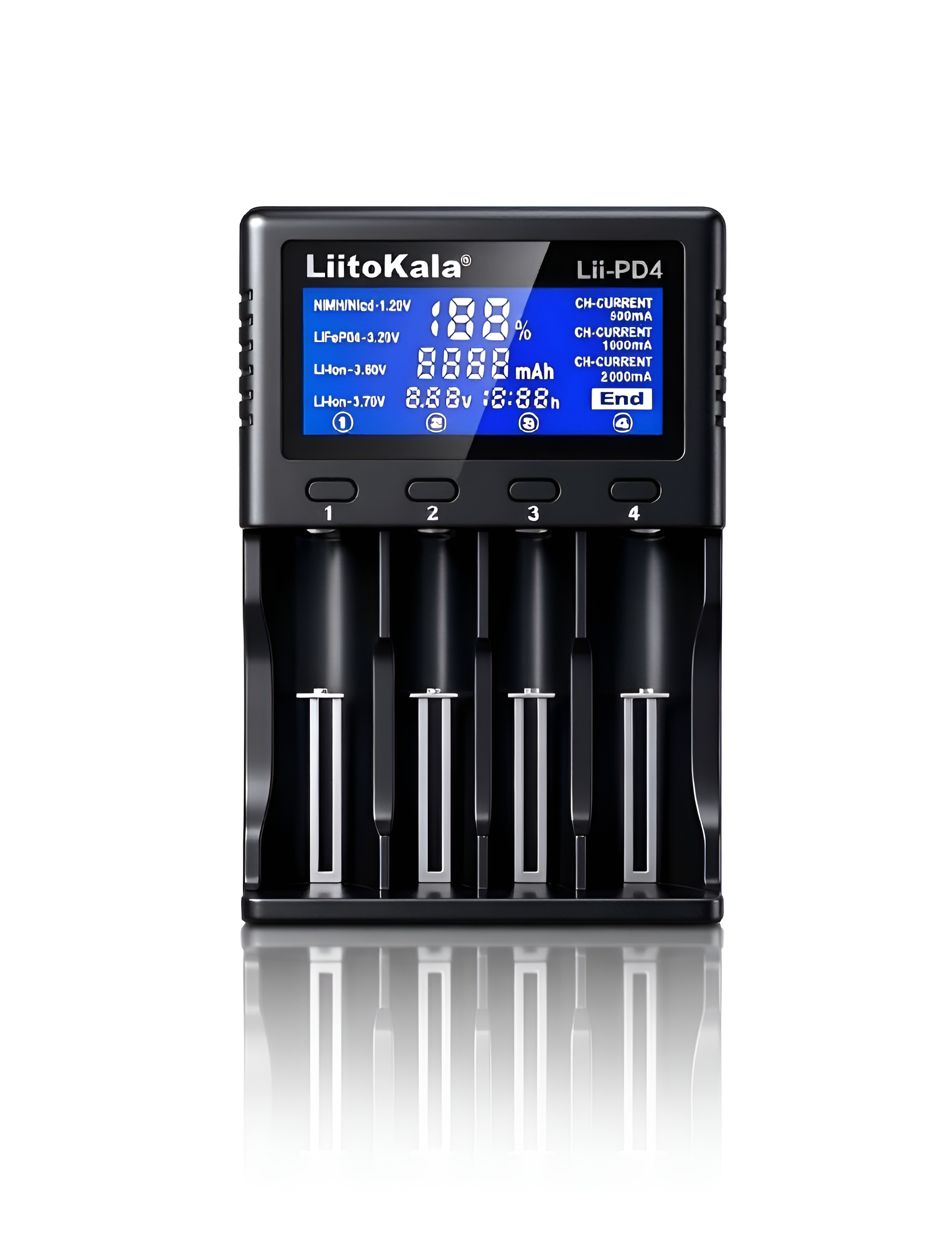 Зарядное устройство для аккумуляторов LiitoKala Lii-PD4, с адаптером 12В