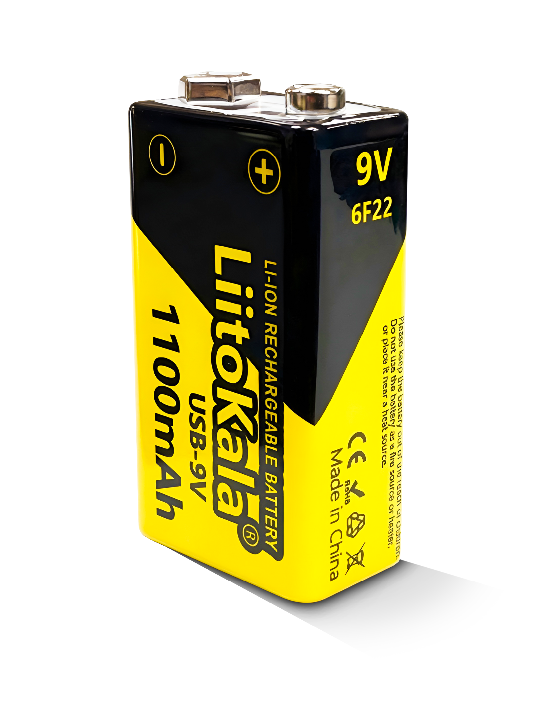 Аккумуляторная Li-ion батарея LiitoKala 9В 1100mAh, крона
