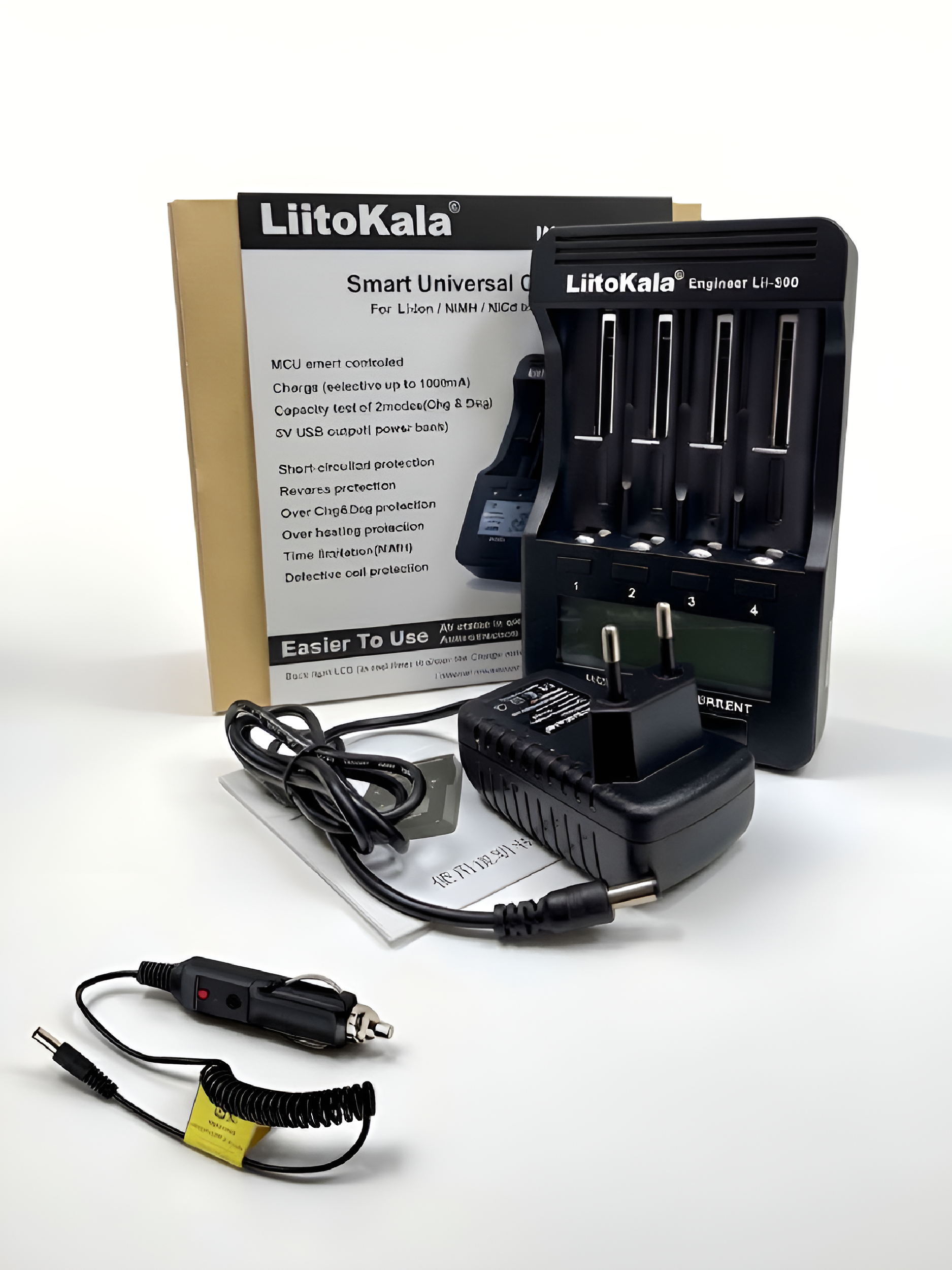 Зарядное устройство для аккумуляторов LiitoKala Lii-500, с адаптером 12В