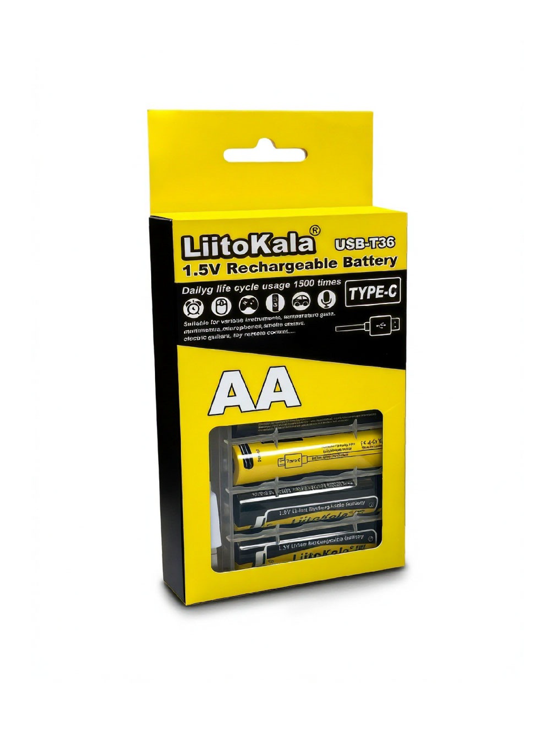 	Аккумулятор LiitoKala АА Li-ion 1.5V с зарядкой Type-C
